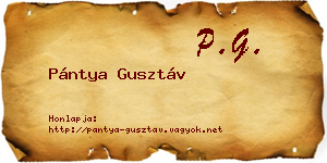 Pántya Gusztáv névjegykártya
