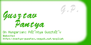 gusztav pantya business card